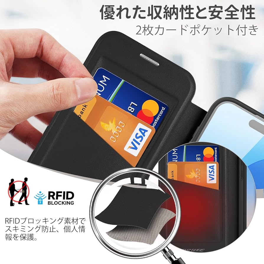 ケータイ アクセサリ Amazon.co.jp: Fadkzyxr iPhone 16 Pro 用 ケース 手帳型 カード